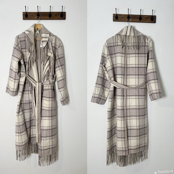 Jonathan Simkhai Carrie Wool Fringe Coat - Picture 2 of 9